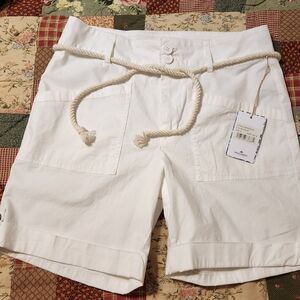 Stella Parker, Island Collection White Rope Belted Women's Shorts